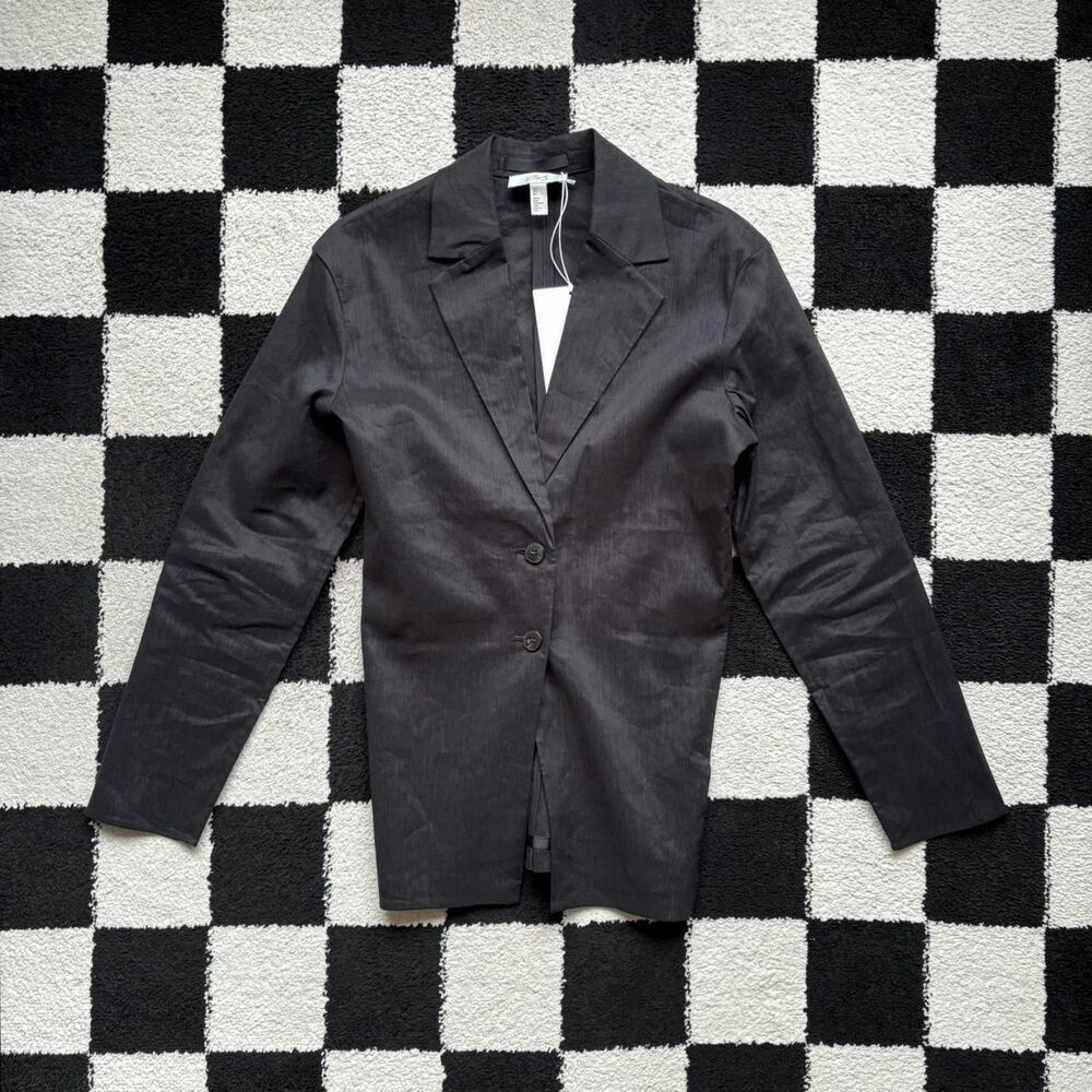 NWT COS Atelier Waisted Linen Blazer Black 2